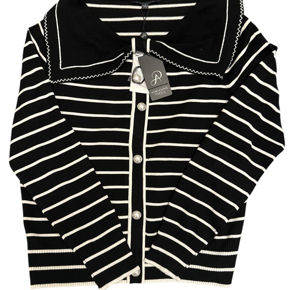 Adrianna Papell Navy and White Sailor Super Soft Lightweight Sweater NWT - Picture 5 of 9